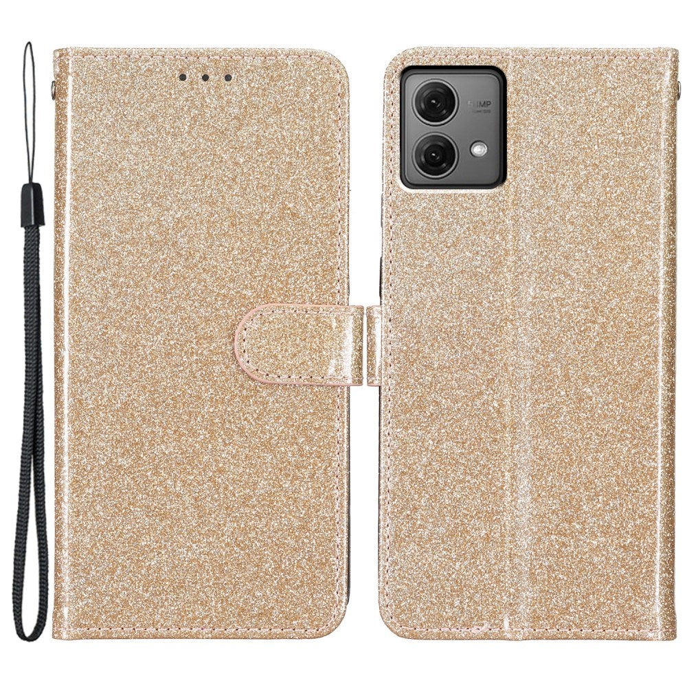 EIDERWOOD Motorola Moto G84 Læder Cover m. Pung & Strop - Glimmer - Guld