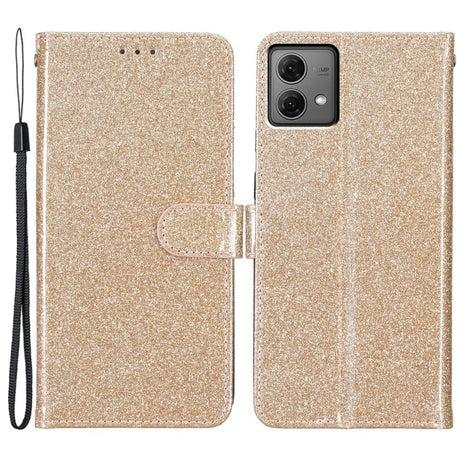EIDERWOOD Motorola Moto G84 Læder Cover m. Pung & Strop - Glimmer - Guld