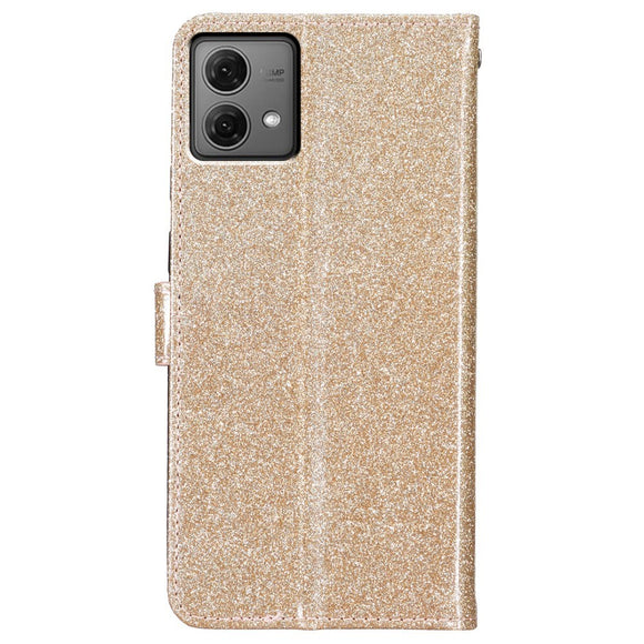 EIDERWOOD Motorola Moto G84 Læder Cover m. Pung & Strop - Glimmer - Guld