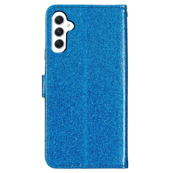 Samsung Galaxy A55 (5G) Læder Cover m. Pung & Strop - Glimmer - Blå