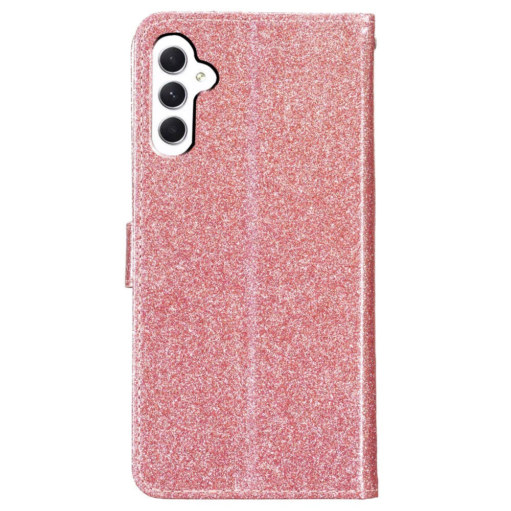 Samsung Galaxy A55 (5G) Læder Cover m. Pung & Strop - Glimmer - Rose Gold