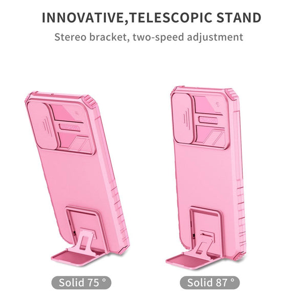 Samsung Galaxy A15 (5G) / A15 Håndværker Cover m. Kickstand & Cam Slider - Lyserød