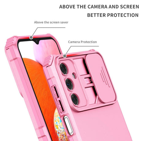 Samsung Galaxy A15 (5G) / A15 Håndværker Cover m. Kickstand & Cam Slider - Lyserød