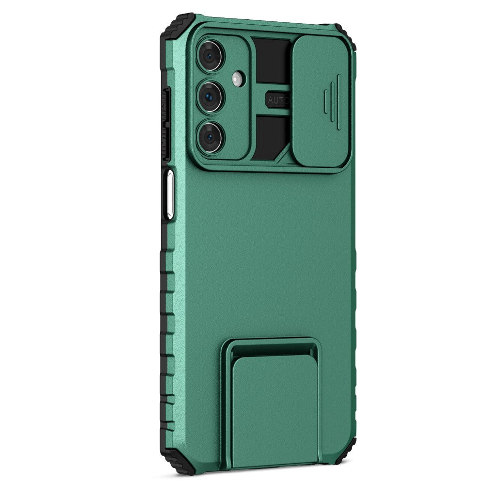Samsung Galaxy A15 (5G) / A15 Håndværker Cover m. Kickstand & Cam Slider - Mørkegrøn