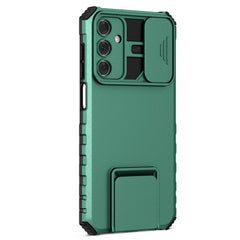 Samsung Galaxy A15 (5G) / A15 Håndværker Cover m. Kickstand & Cam Slider - Mørkegrøn