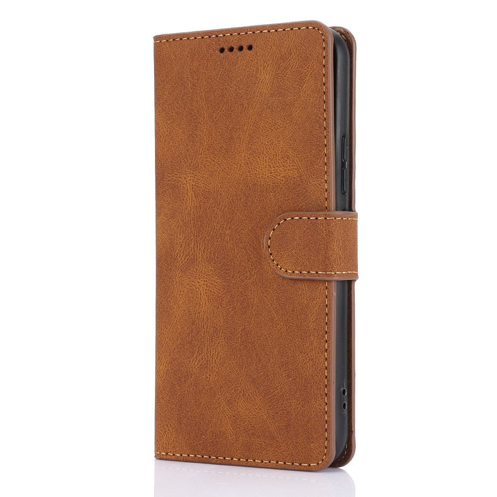Samsung Galaxy A55 (5G) Læder Cover m. Pung og Strop - Brun