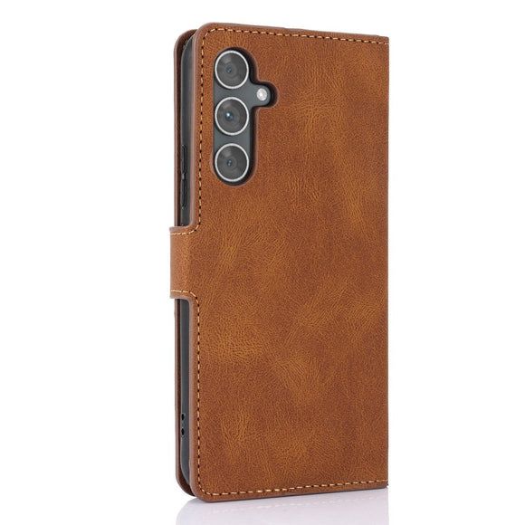 Samsung Galaxy A55 (5G) Læder Cover m. Pung og Strop - Brun