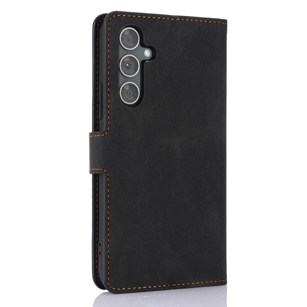 Samsung Galaxy A55 (5G) Læder Cover m. Pung og Strop - Sort
