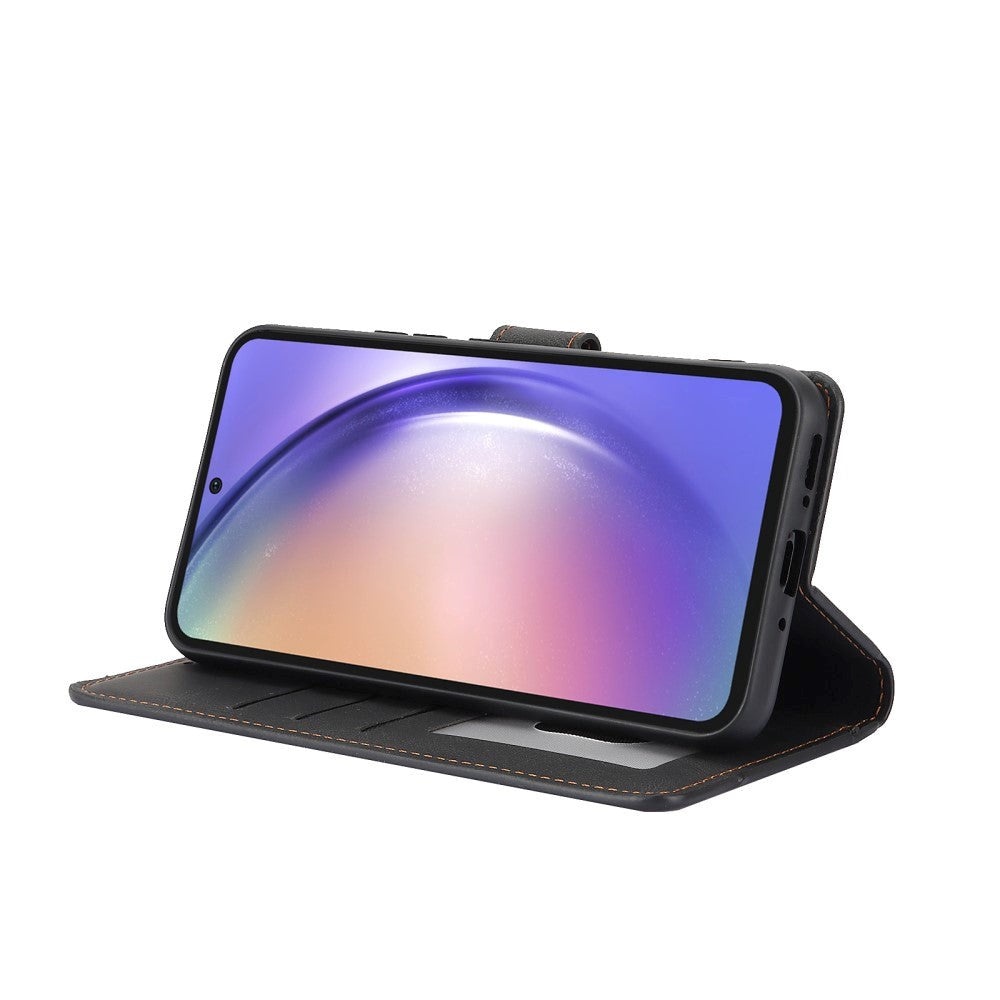 Samsung Galaxy A55 (5G) Læder Cover m. Pung og Strop - Sort