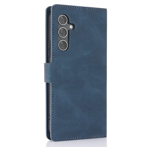 Samsung Galaxy A55 (5G) Læder Cover m. Pung og Strop - Blå