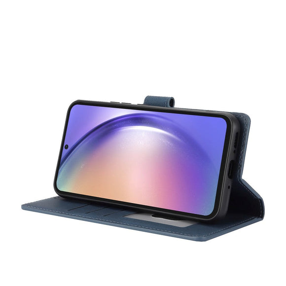 Samsung Galaxy A55 (5G) Læder Cover m. Pung og Strop - Blå