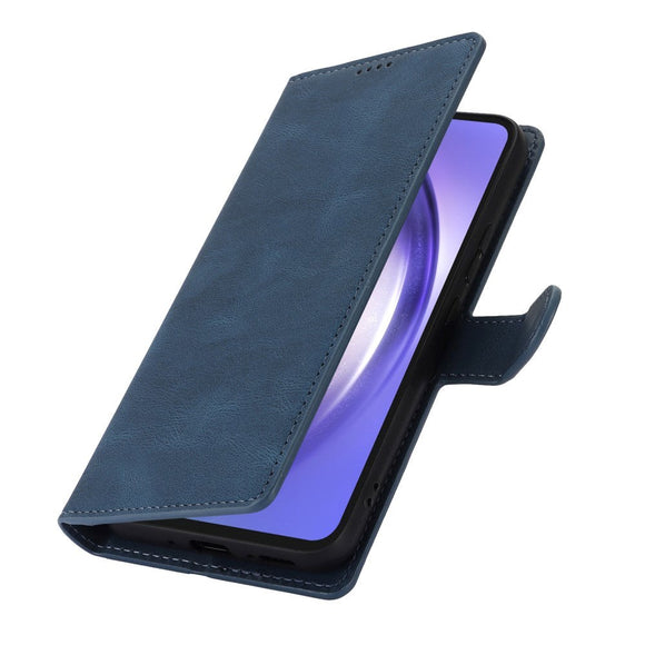 Samsung Galaxy A55 (5G) Læder Cover m. Pung og Strop - Blå