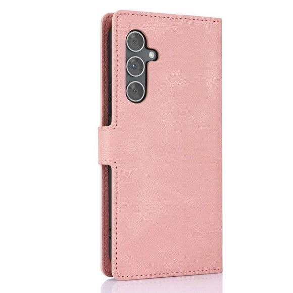 Samsung Galaxy A55 (5G) Læder Cover m. Pung og Strop - Pink