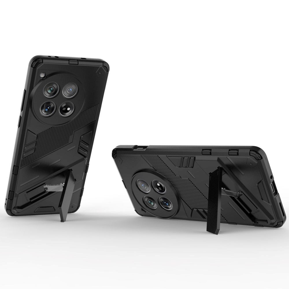 OnePlus 12 Hybrid Håndværker Cover m. Kickstand - Sort