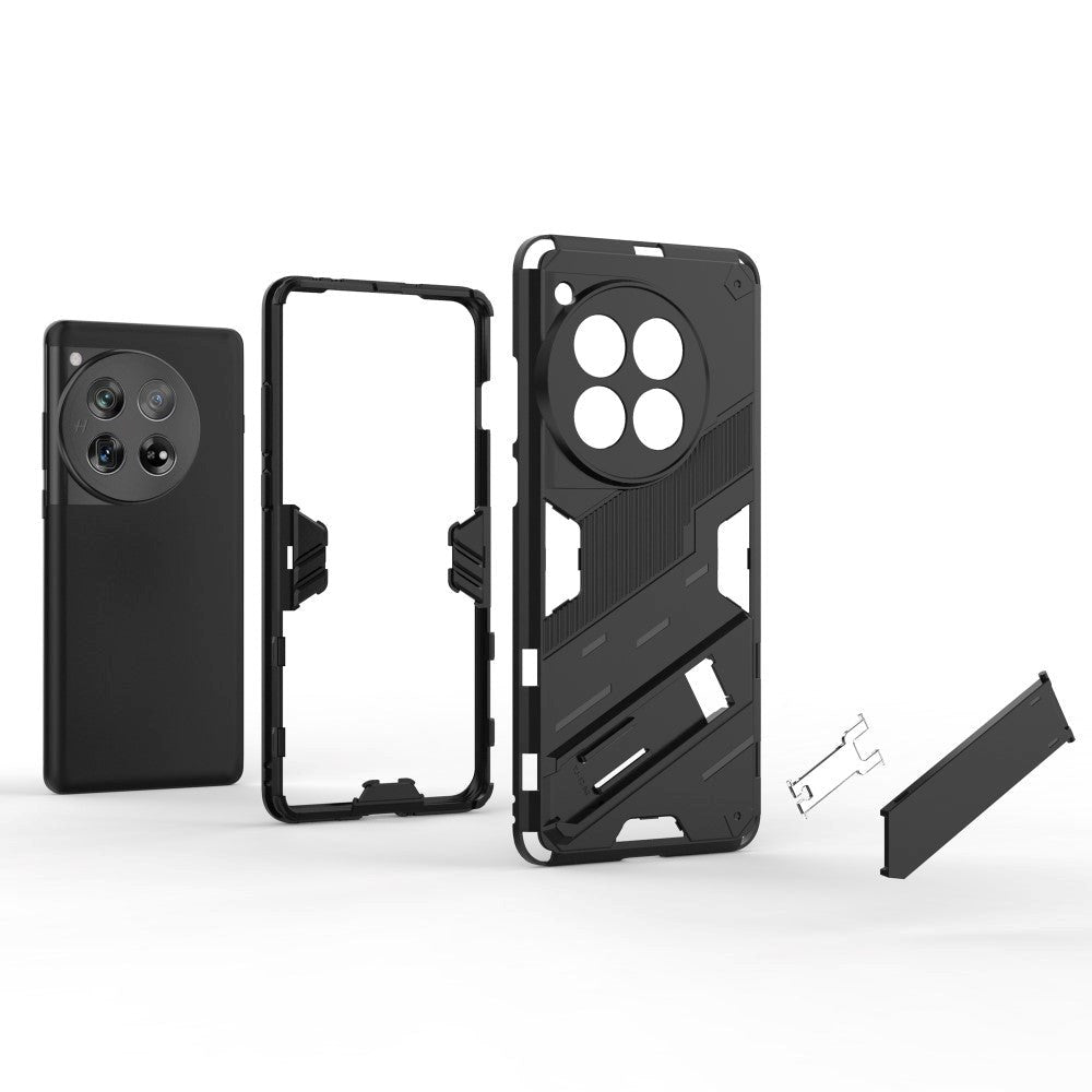 OnePlus 12 Hybrid Håndværker Cover m. Kickstand - Sort