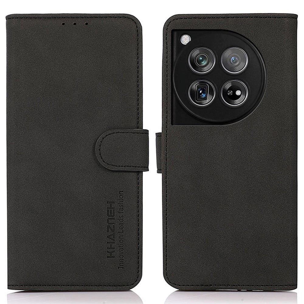 OnePlus 12 KHAZNEH Retro Læder Cover m. Pung - Sort
