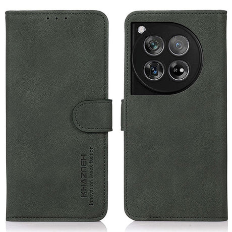 OnePlus 12 KHAZNEH Retro Læder Cover m. Pung - Grøn