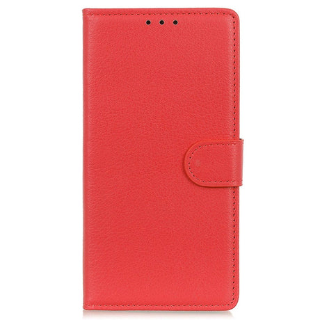 OnePlus 12 Litchi Læder Cover m. Pung - Rød