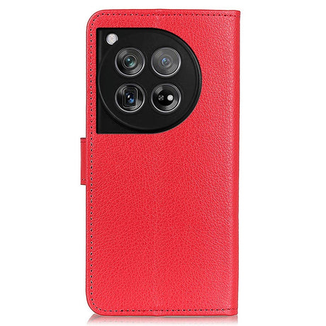 OnePlus 12 Litchi Læder Cover m. Pung - Rød