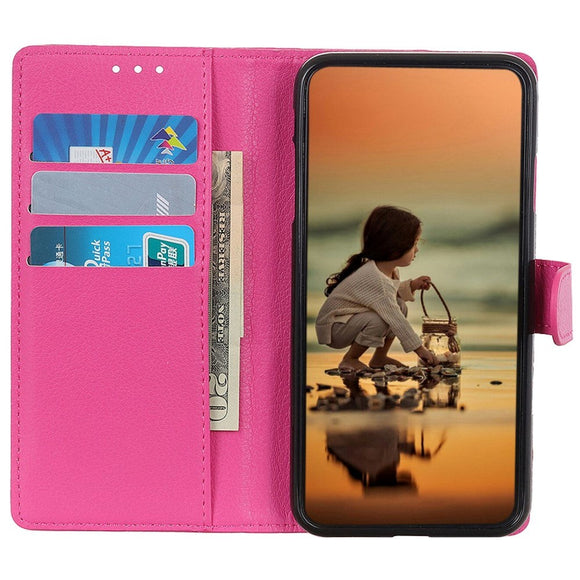 OnePlus 12 Litchi Læder Cover m. Pung - Pink