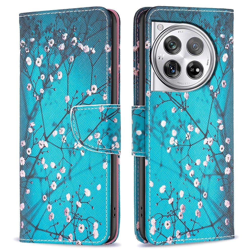 OnePlus 12 Læder Cover m. Pung - Blomstring