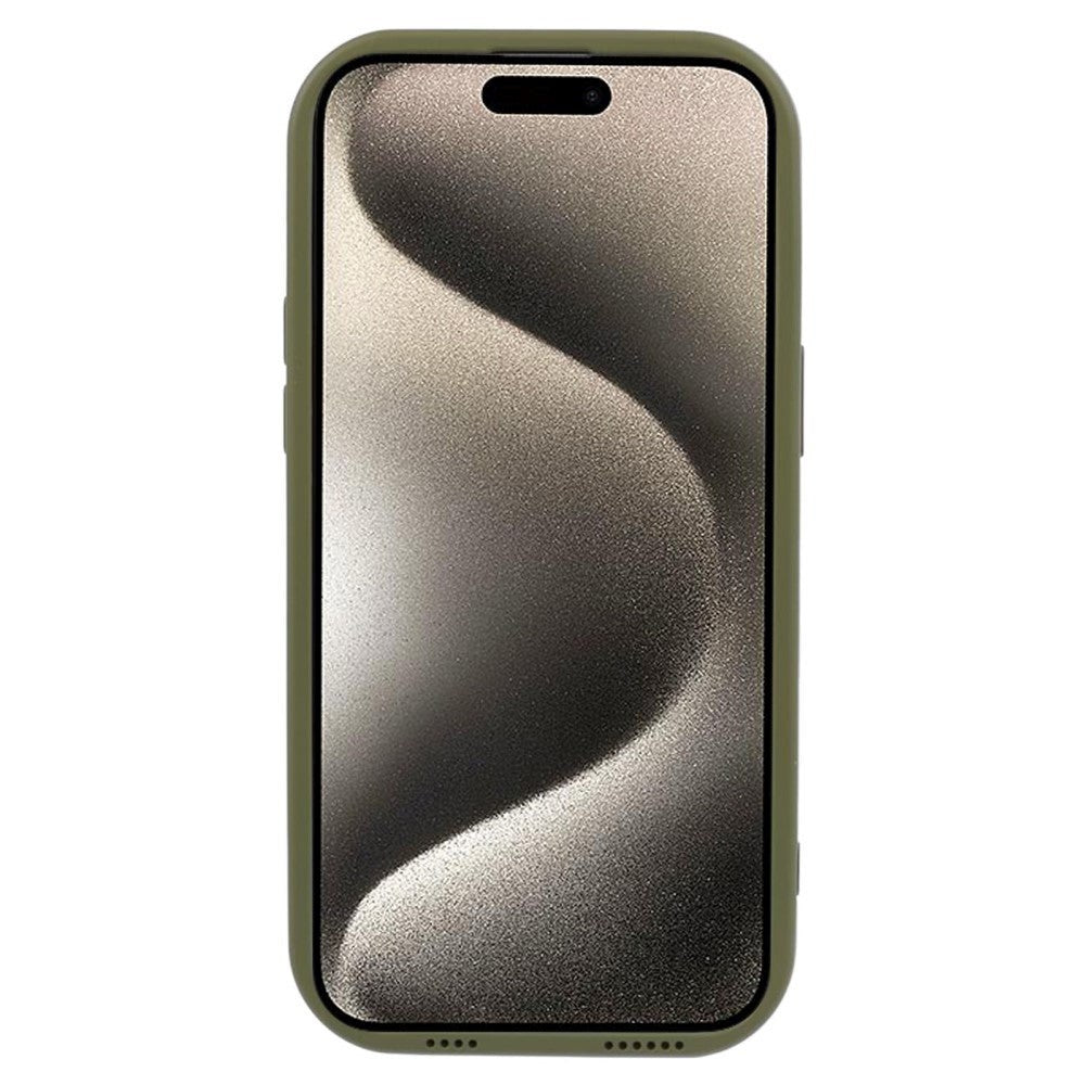 iPhone 15 Pro Fleksibelt Plastik Cover m. Bølget Design V2 - Mat Grøn