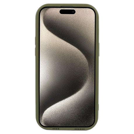 iPhone 15 Pro Fleksibelt Plastik Cover m. Bølget Design V2 - Mat Grøn