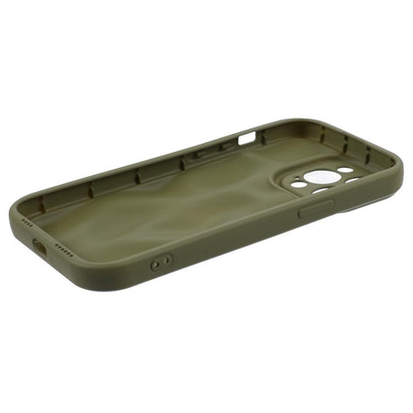 iPhone 15 Pro Fleksibelt Plastik Cover m. Bølget Design V2 - Mat Grøn