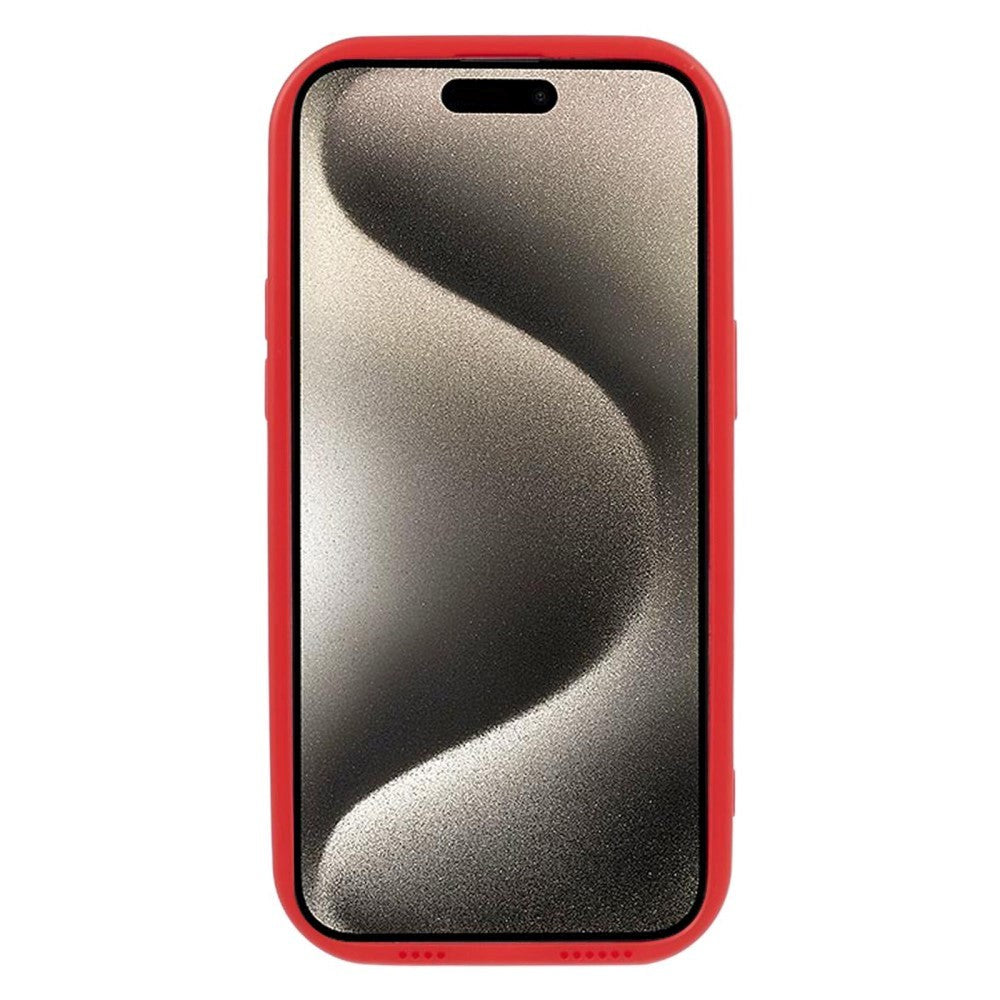iPhone 15 Pro Fleksibelt Plastik Cover m. Bølget Design V2 - Mat Rød
