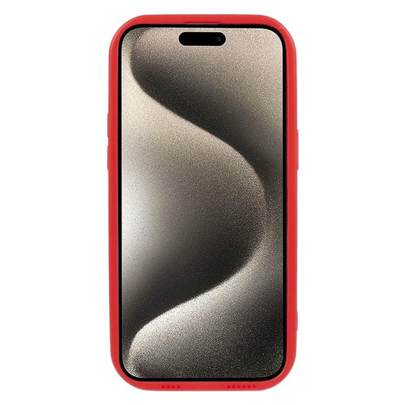 iPhone 15 Pro Fleksibelt Plastik Cover m. Bølget Design V2 - Mat Rød