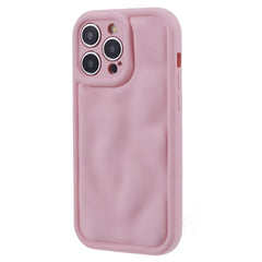 iPhone 15 Pro Fleksibelt Plastik Cover m. Bølget Design V2 - Mat Pink
