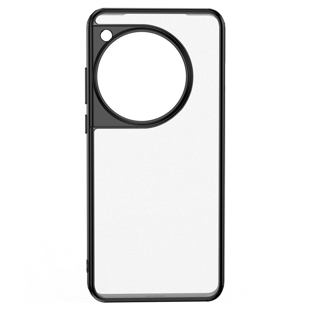 OnePlus 12 Hårdt Plastik Cover - Gennemsigtig / Sort Kant