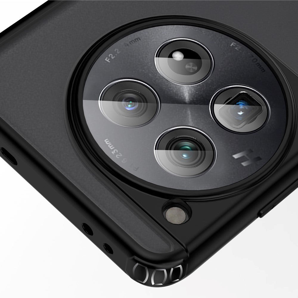 OnePlus 12 Hårdt Plastik Cover - Gennemsigtig / Sort Kant
