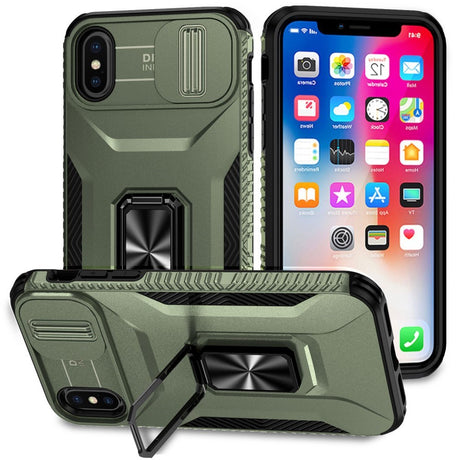 EIDERWOOD iPhone X / XS Håndværker Cover m. Magnetisk Kickstand & Cam Slider - Grøn