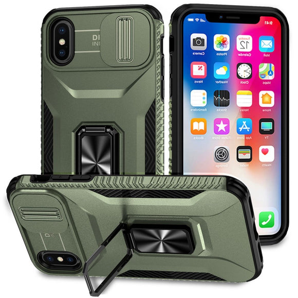 EIDERWOOD iPhone X / XS Håndværker Cover m. Magnetisk Kickstand & Cam Slider - Grøn
