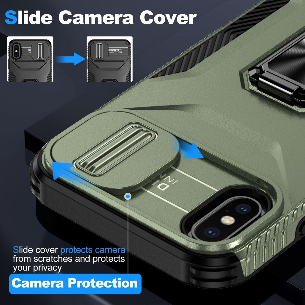 EIDERWOOD iPhone X / XS Håndværker Cover m. Magnetisk Kickstand & Cam Slider - Grøn