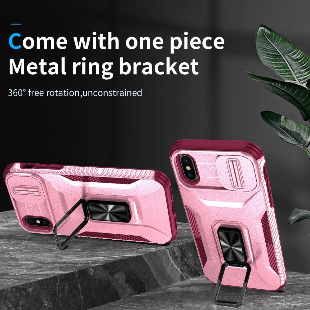 EIDERWOOD iPhone X / XS Håndværker Cover m. Magnetisk Kickstand & Cam Slider - Lyserød