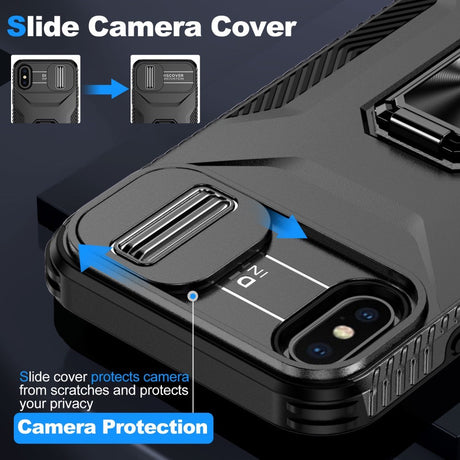 EIDERWOOD iPhone X / XS Håndværker Cover m. Magnetisk Kickstand & Cam Slider - Sort