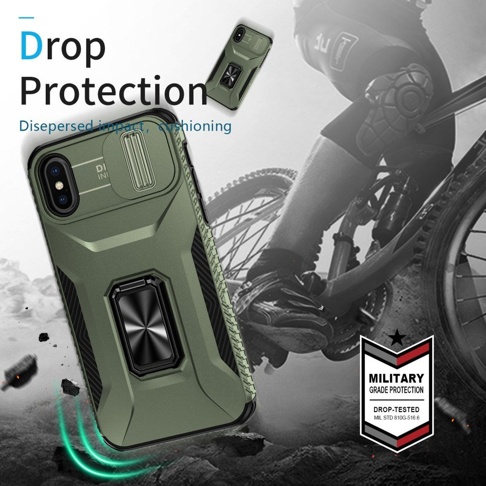 EIDERWOOD iPhone XS Max Håndværker Cover m. Magnetisk Kickstand & Cam Slider - Grøn