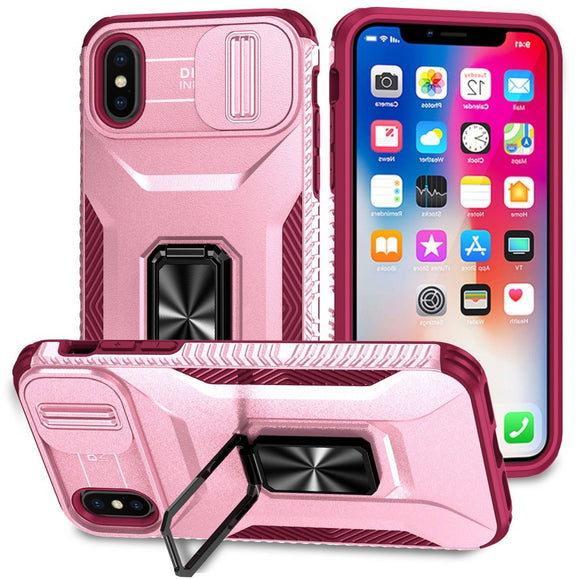 EIDERWOOD iPhone XS Max Håndværker Cover m. Magnetisk Kickstand & Cam Slider - Lyserød
