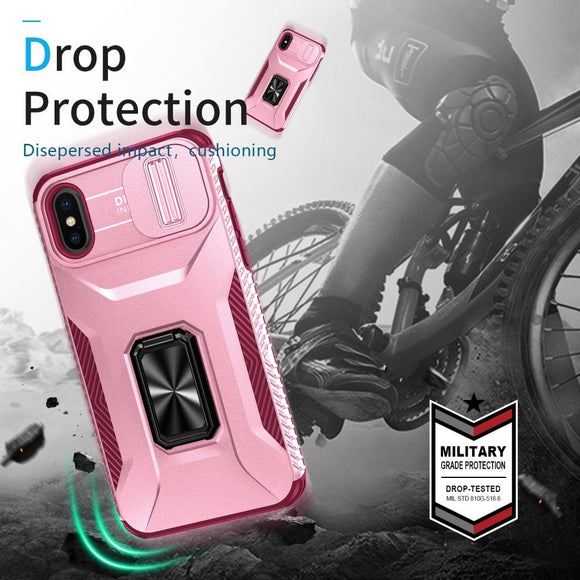 EIDERWOOD iPhone XS Max Håndværker Cover m. Magnetisk Kickstand & Cam Slider - Lyserød
