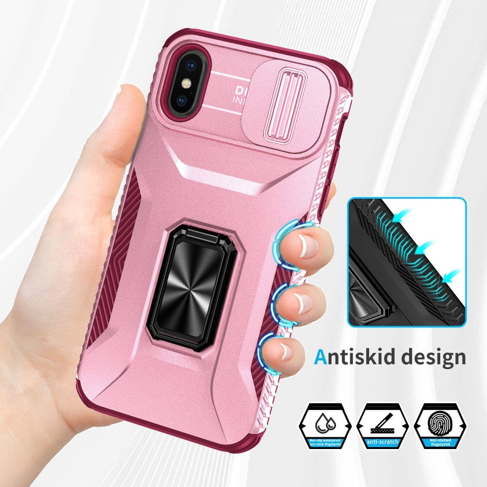 EIDERWOOD iPhone XS Max Håndværker Cover m. Magnetisk Kickstand & Cam Slider - Lyserød