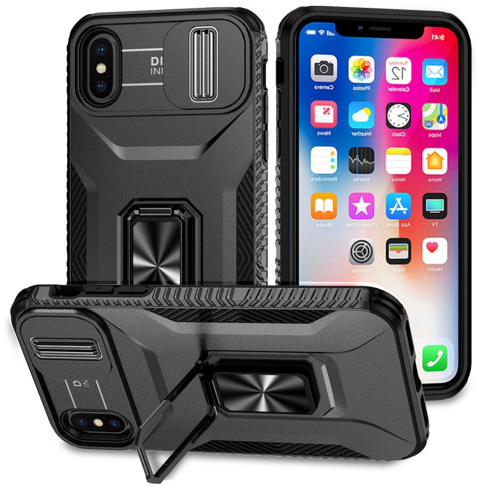 EIDERWOOD iPhone XS Max Håndværker Cover m. Magnetisk Kickstand & Cam Slider - Sort