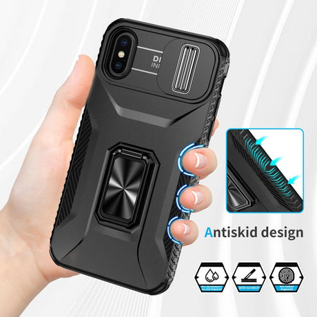 EIDERWOOD iPhone XS Max Håndværker Cover m. Magnetisk Kickstand & Cam Slider - Sort