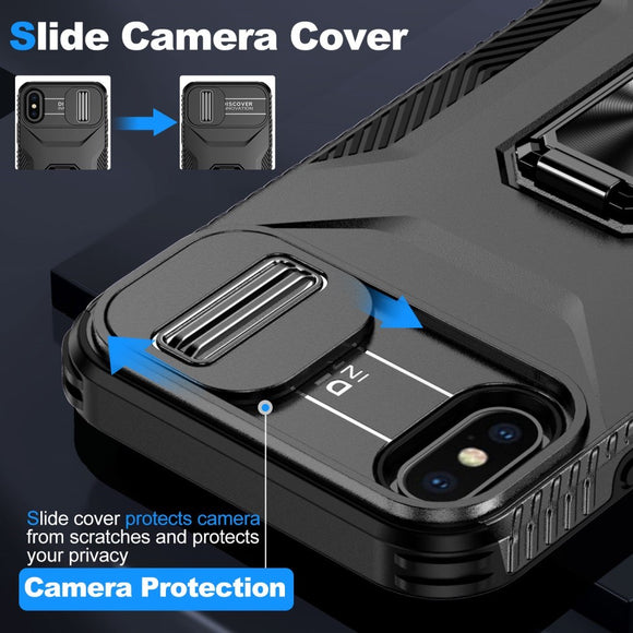 EIDERWOOD iPhone XS Max Håndværker Cover m. Magnetisk Kickstand & Cam Slider - Sort