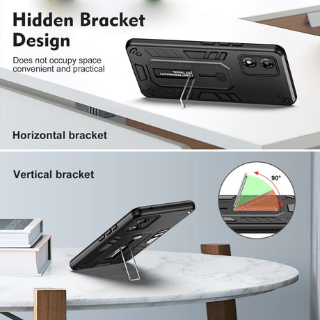 EIDERWOOD Motorola Moto E13 Håndværker Cover m. Fingerring & Kickstand - Sort