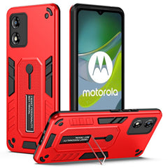 EIDERWOOD Motorola Moto E13 Håndværker Cover m. Fingerring & Kickstand - Rød