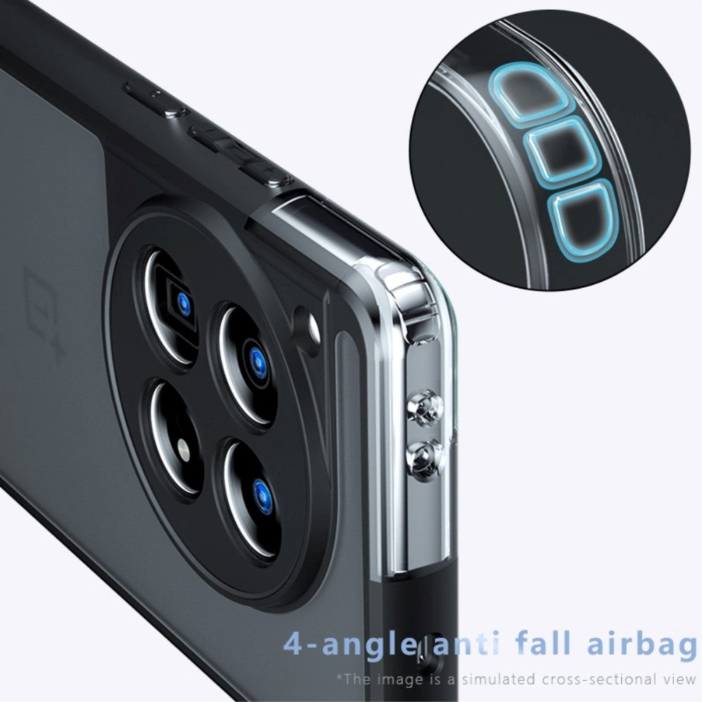 OnePlus 12 Hybrid Plastik Cover  - Gennemsigtig / Sort