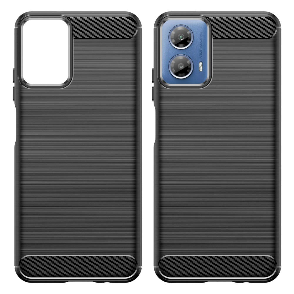 Motorola Moto G34 Brushed Carbon Cover - Sort