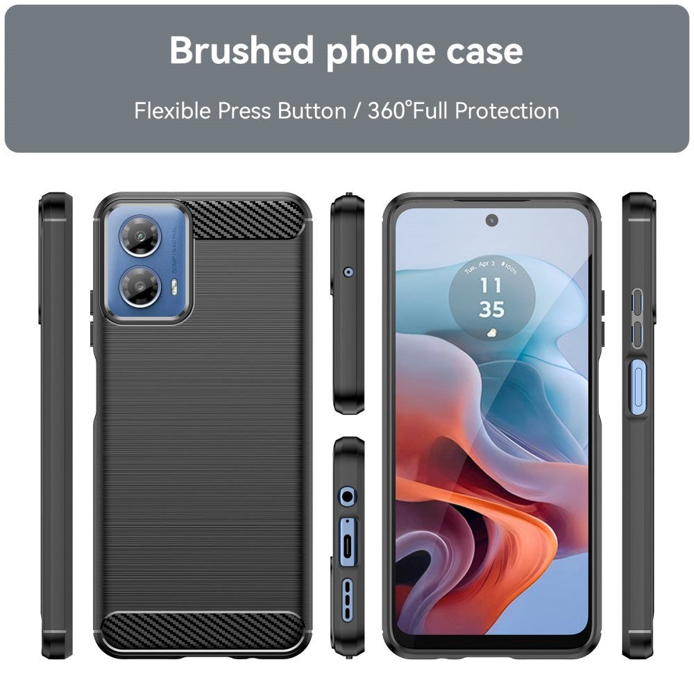 Motorola Moto G34 Brushed Carbon Cover - Sort